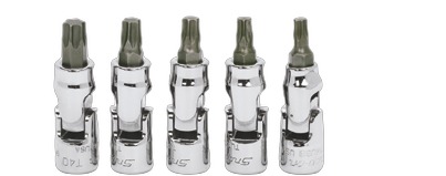 1/4" TORX-Kurz-Universal-Bit-Set mit Gelenk, 5-teilig - 105TUTX