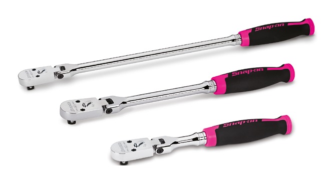 3/8" Cynergy Ratschen-Satz mit flexiblem Kopf, 3-teilig, Electric Pink - RAT3FHFEP - Snap-on Werkzeug
