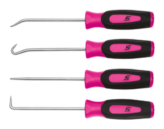 Mini-Pickset mit Instinct Softgrip-Griffen, 4-teilig, Electric Pink - SGASA204CEP - Snap-on Werkzeug